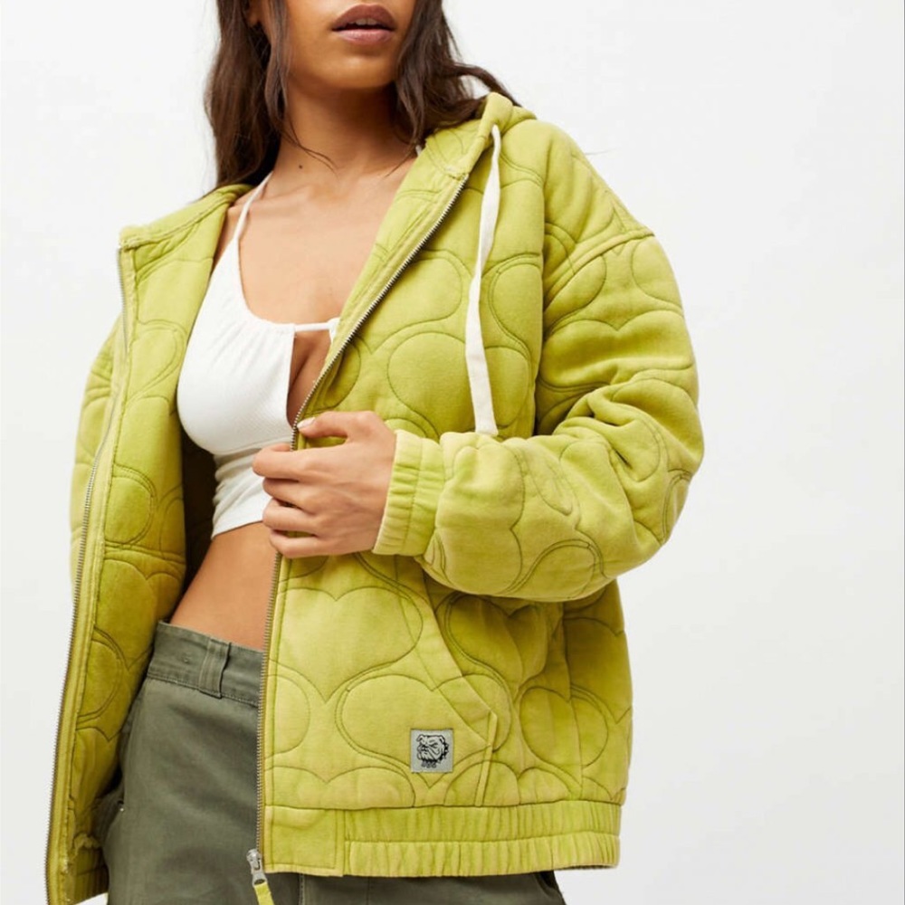 BDG Embroidered Zip Up Hoodie Sweatshirt